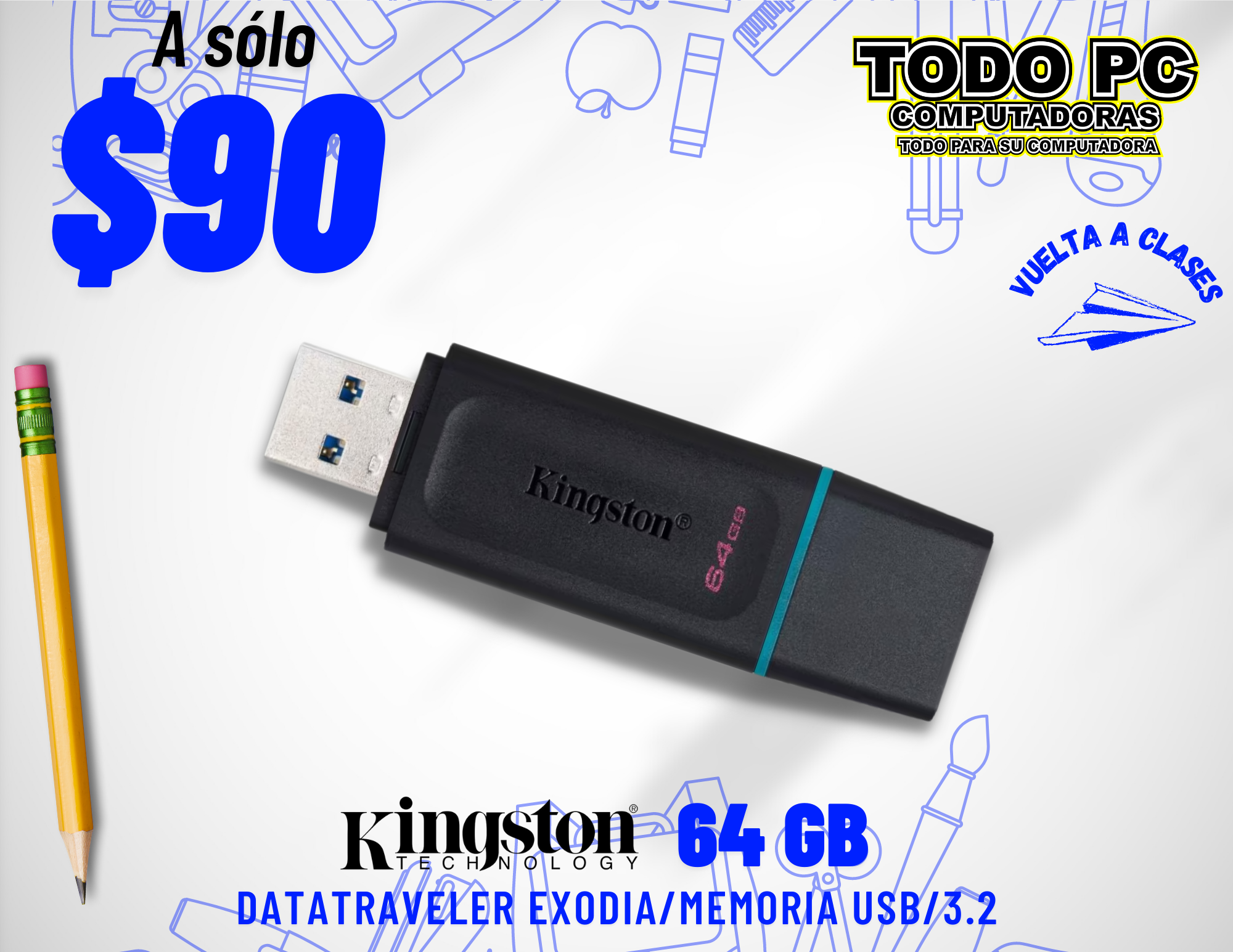 Memoria USB 64GB DataTraveler EXODIA 3.2 post thumbnail
