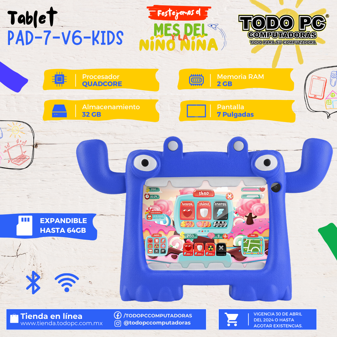 Tablet PAD 7 V6 KIDS color azul post thumbnail